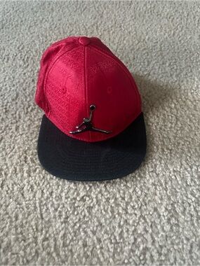 Jordan Black and Red Youth Cap with White Jumpman